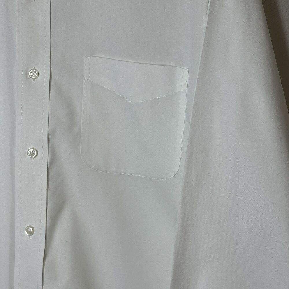 LL Bean Dress Shirt Men's Sz 18-35 White Traditional Fit Button Down/Up Collared - Picture 6 of 14